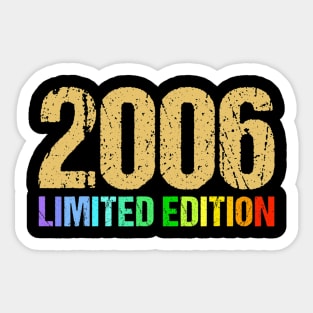 15Th Birthday Boys Girls 15 Years Bday Funny Gift Year 2006 Sticker